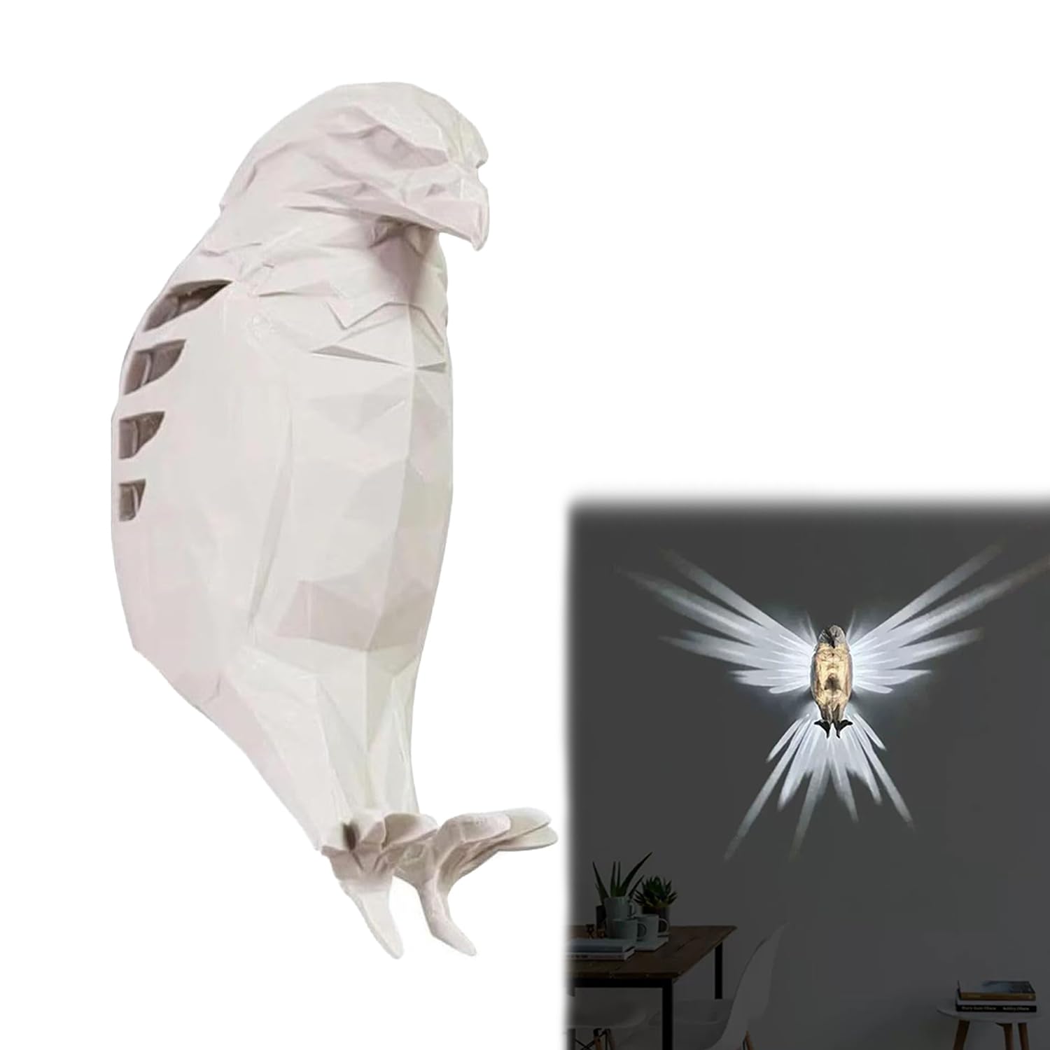 YURNB 3D Bald Eagle Wall Light - LED Night Lamp, Creative Animal Sculpture for Stairway Home Decor