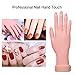 krofaue Practice Hand for Acrylic Nails - Flexible Bendable Movable Mannequin Left & Right Nail Tips Art Tool, Manicure Training Tool for Beginners or Salon Artist, Different Sizes (1 Pair Hand Model)