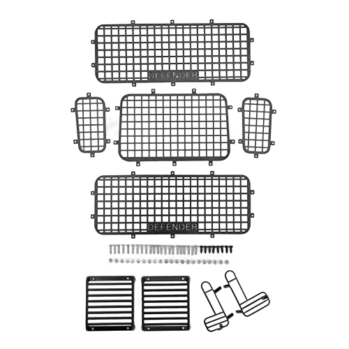 Malla de Ventana de Metal RC, Tamaño Pequeño, Peso Ligero, Mano de Obra Exquisita, Simulación Exquisita para Evitar Arañazos RC Defender Window Guard para Traxxas TRX4 RC CarsAccesorios Para Cuerpo