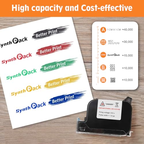 Image of 42 ml Quick-Dry Solvent Ink Cartridge for SH1, Black, 0.5 Inch | Original Replacement Cartridge for SH1 Handheld Inkjet Printer with Fast-Drying Solvent-Based Black Ink