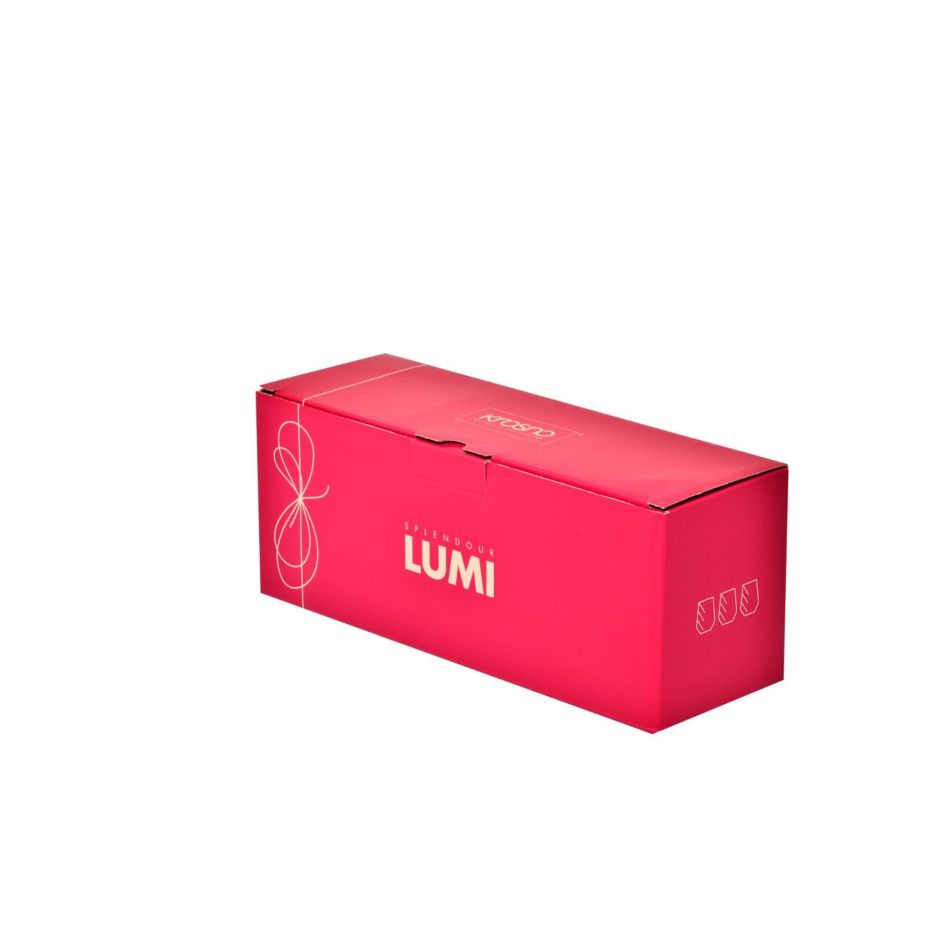 Krosno Splendour LUMI Vasos 430 ml Set de 3, Cristal sin Plomo, Vasos Elegantes para Agua Zumo Cócteles, Diseño Óptico Moderno, Resistentes, Fabricados en Europa