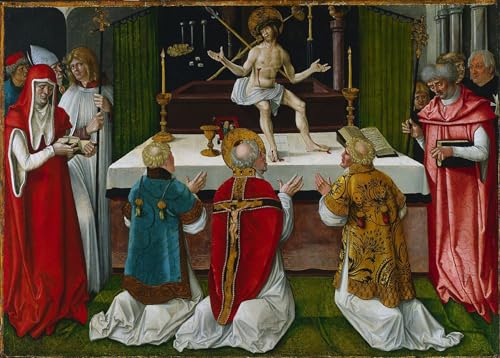 Affiche Toile la messe de saint Grégoire de Hans Baldung Grien Art Portrait - 60x90cm