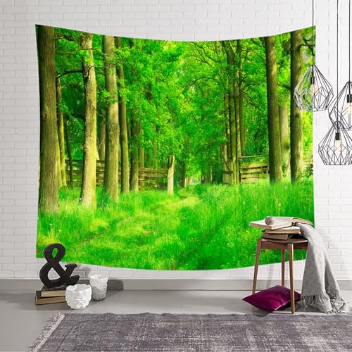 Tenture murale nature forêt verte 260x240 cm RDSGYZ - 4