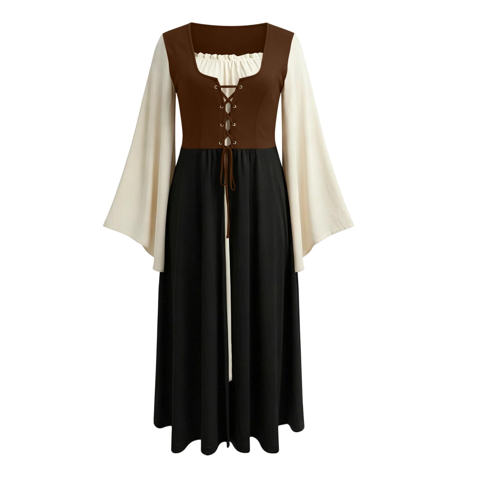 Corsagenkleid Damen Mittelalter Renaissance Langarm Rockabilly Kleid