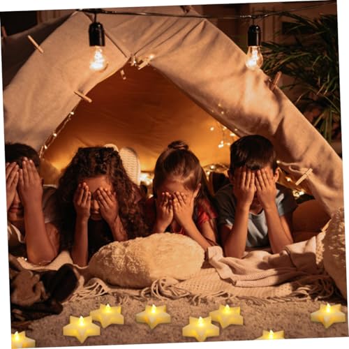 Velas led de estrella con luz cálida efecto imitación cera de té 2