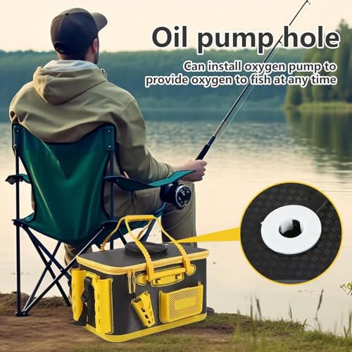Cubo para Cebo portátil multifuncional de pesca y contenedor de transporte para coche y camping 2