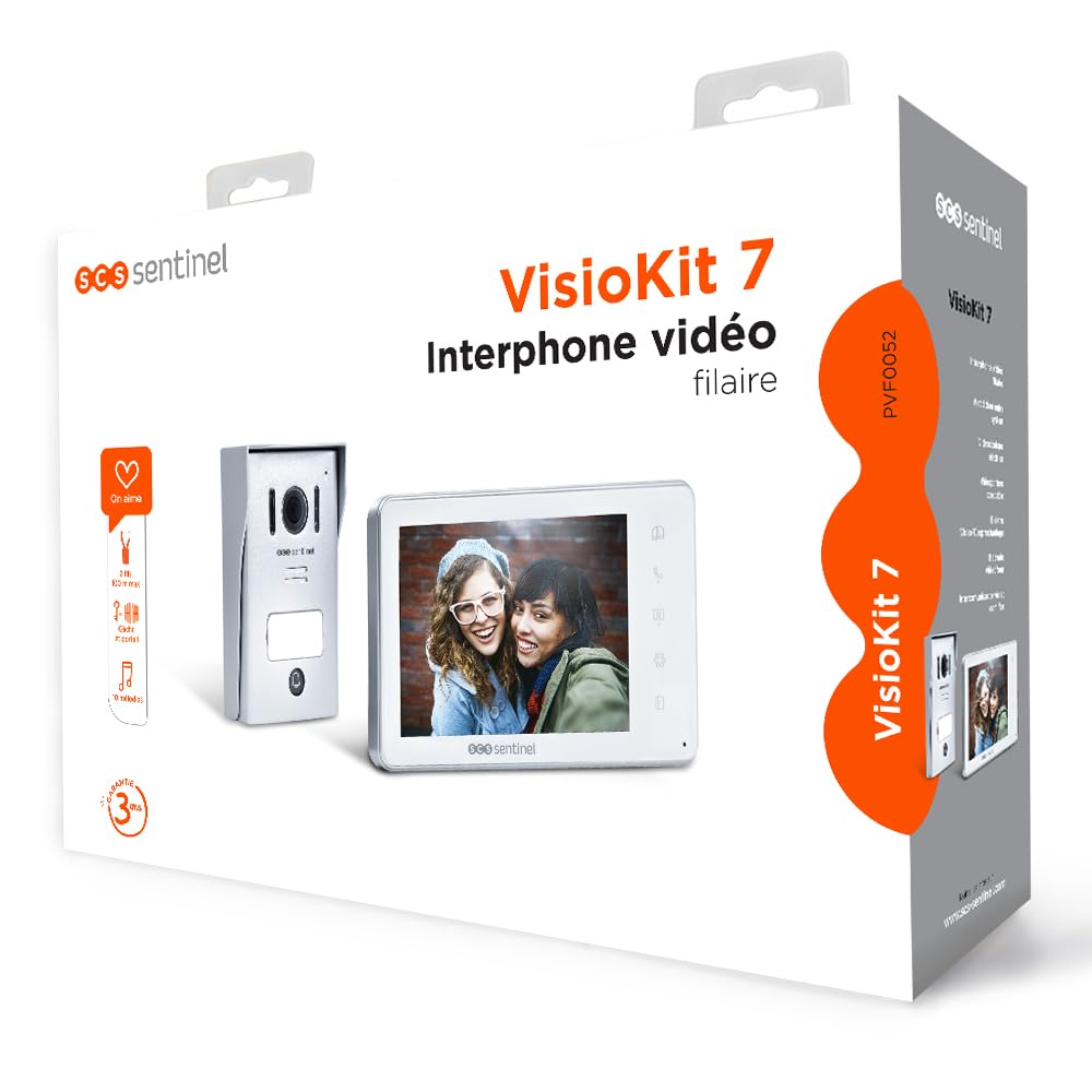 SCS Sentinel - Intercomisario de Video inalámbrico - Portero con al Aire Libre Visio Street Platinum, fachada de Aluminio, función de monitoreo, visión Nocturna - Pantalla de Monitor de videófono