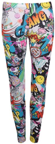 Preisvergleich Produktbild Damen Leggings Comic Cartoon Aufdruck Elastisches Hüftband Bodenlänge - Mehrfarbig, 36 / 38