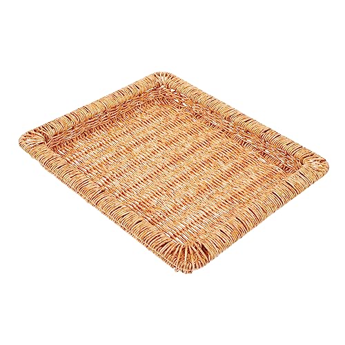 Mobestech Cesta de Almacenamiento Creativa con Tapa Cesta Tejida Multifuncional para Snacks y Frutas Organizador Doméstico para Cocina y Comedor