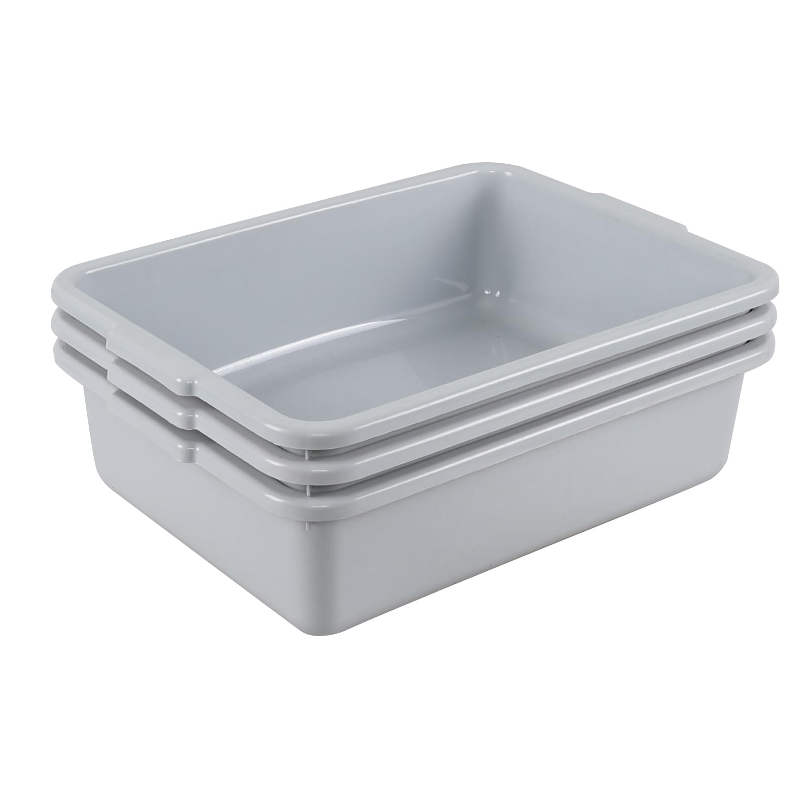 Lot de 3 bacs à vaisselle peu profonds en plastique de 13 litres