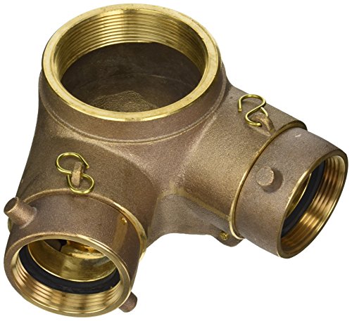 Dixon Valve 90DCS4025F Cast Brass Double Clapper Siamese Connection Fire Equipment, 90 Degree Bottom Outlet, 4