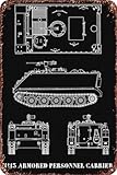 M113 ARMORED PERSONNEL Retro Metal Tin Sign The Best Things in Life Tin Sign Home Bar Patio Cave Wall Vintage Decor Novelty Sign 8x12 Inches