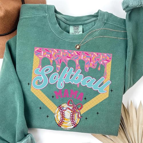 Personalized Ice Cream Softball Mama Shirt, Custom Softball Mom Shirt, Softball Mom Sweatshirt, Sports Mom Gifts, Softball Hoodie, Softball Mom Gifts3