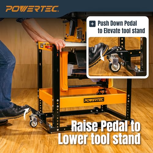 POWERTEC UT1012C 13 Inch Benchtop Thickness Planer, 6 Inch Benchtop Jointer with Flip Top Tool Stand - Image 4