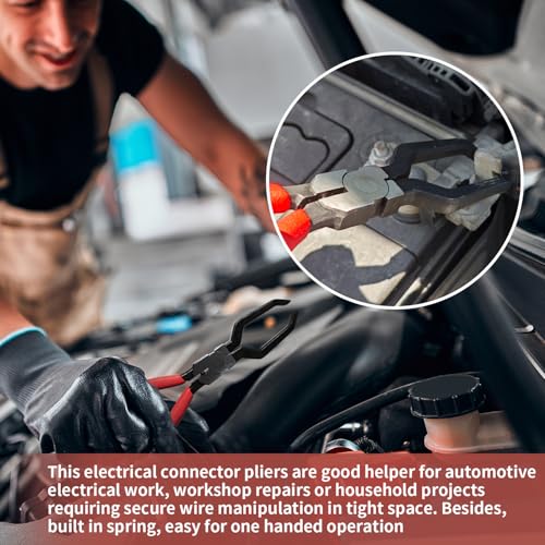 Image of 2 Pieces Electrical Disconnect Pliers for Cars, Automotive Electrical Plug Connector Disconnect Tool and Connector Separator and Hose Clamp Pliers
