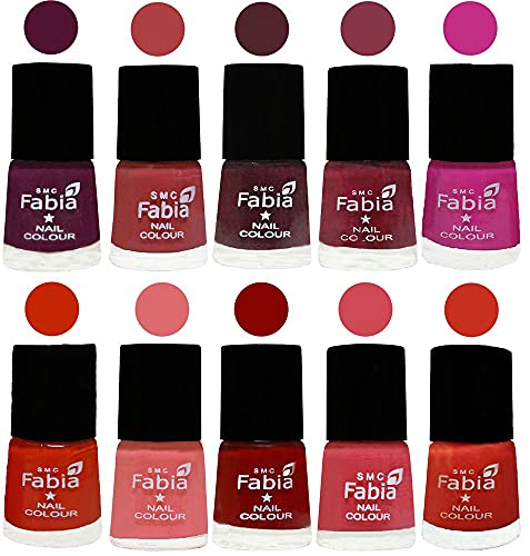 Image of ALL IN ONE (PACK OF 10), Long Lasting Glossy Nail Polish, 6 ml Each, All Vibrant Colours,02227