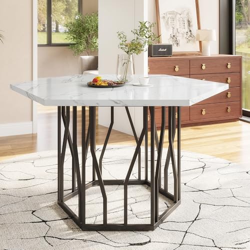 ModernLuxe Table à Manger hexagonale Design marbre,...