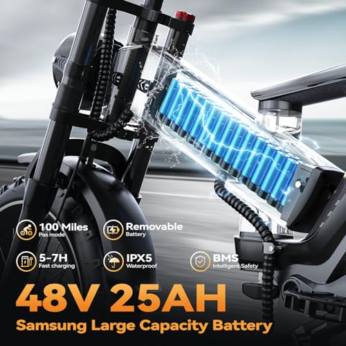2000W/3000W Peak Motor Electric Bike for Adults, 48V/52V