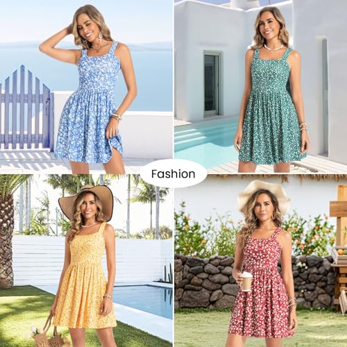 3 Pack Summer Dresses for Women 2025 Sleeveless Casual Square Neck Floral Sundress Beach Vacation Clothes4