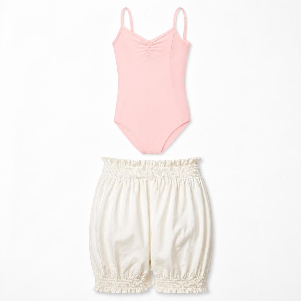 Completo Danza Bambina Pantaloncini Body | Nylon - spandex - delicato, leggero - traspirante - fresco, elastico in vita, per Allenamento, per la Pratica