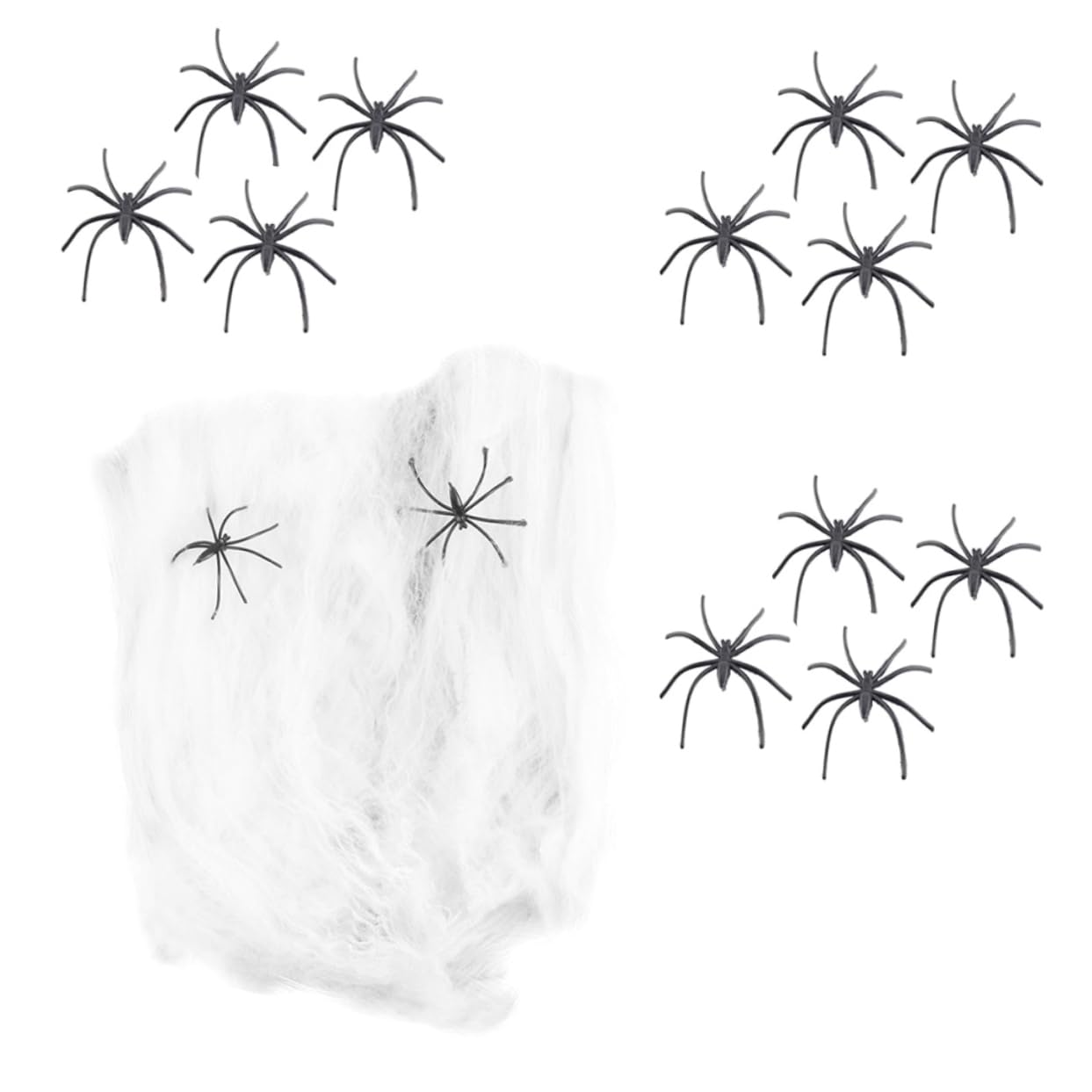 Yardwe 2 Set Decorazione Halloween Ragno Cotone Ragno di Halloween Decorazioni Ragnatela Impostore Arredamento Allarmante Sospeso Ragnatele Bianca 10 Confezioni*2