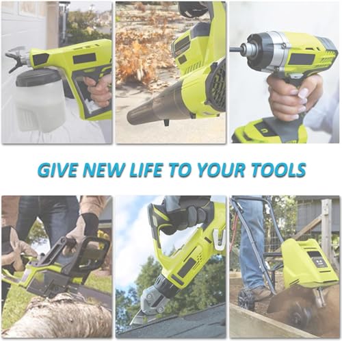 Image of Reoben 6.0Ah Replacement for Ryobi 18V Battery Compatible with Ryobi 18V Lithium Battery P102 P103 P104 P105 P107 P108 P109 P190 P122 for 18 Volt Cordless Power Tools 2 Packs (Green-2P)