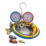 Biltek HVAC R12 R22 R502 A/C Diagnostic Manifold Gauge Kit w/ Quick Coupler High/Low