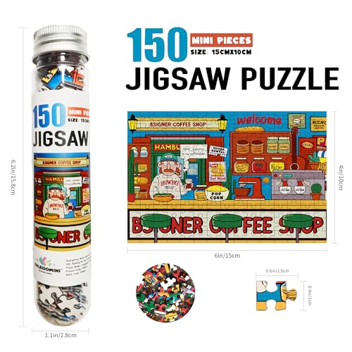 KALEIDOMINI-150 piezas Mini Rompecabezas para adultos - Serie Ilustración 2 Puzzle, 6 x 4 pulgadas, 3 paquetes, mini rompecabezas desafiantes pequeños miniatura 4
