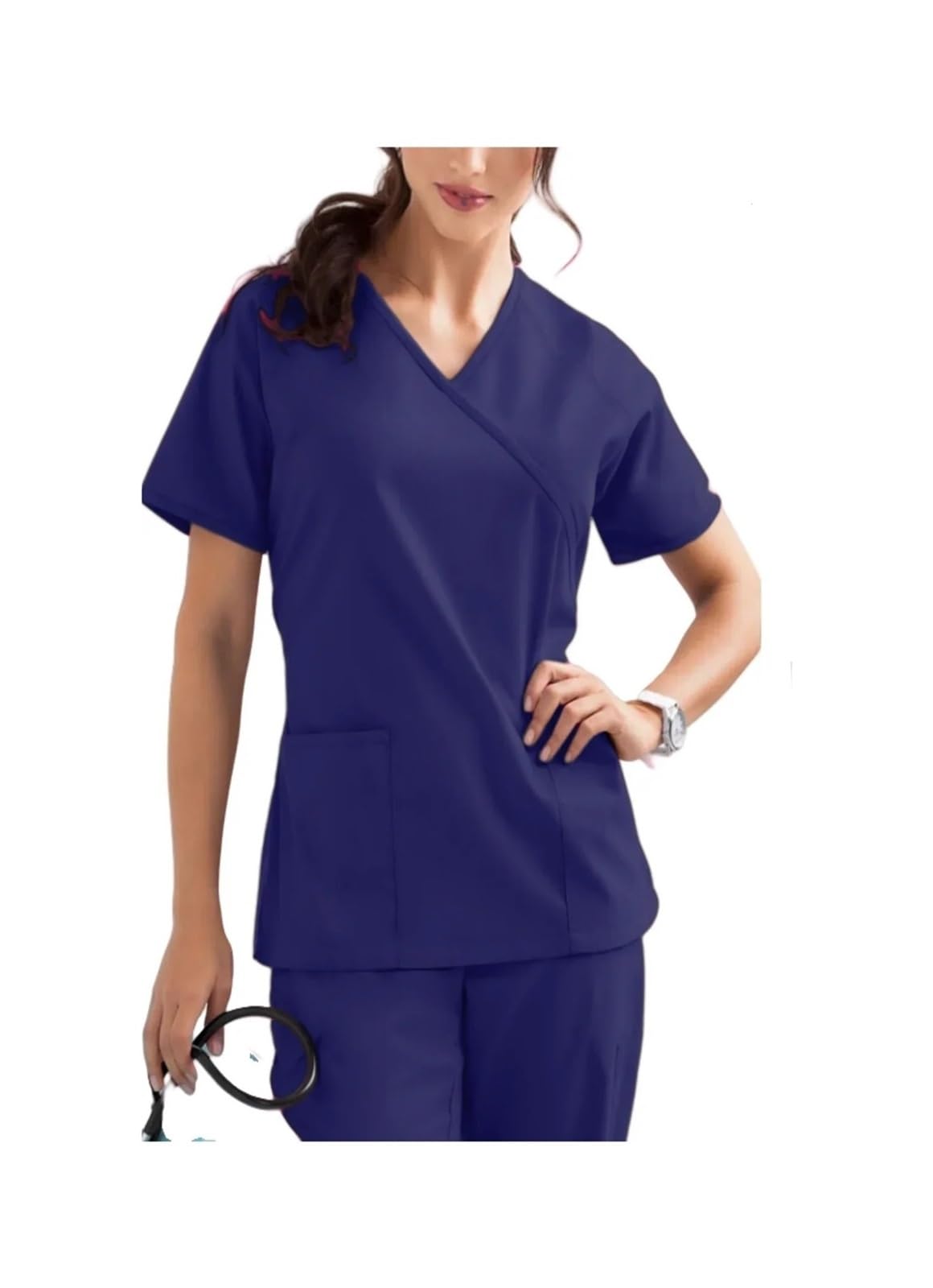 Uniforme Sanitario Hombre Uniformes Blusas médicas elásticas con Bolsillos Pantalones Uniforme de Enfermera Monos de médico Salón de Belleza Trabajo(Blue,S)