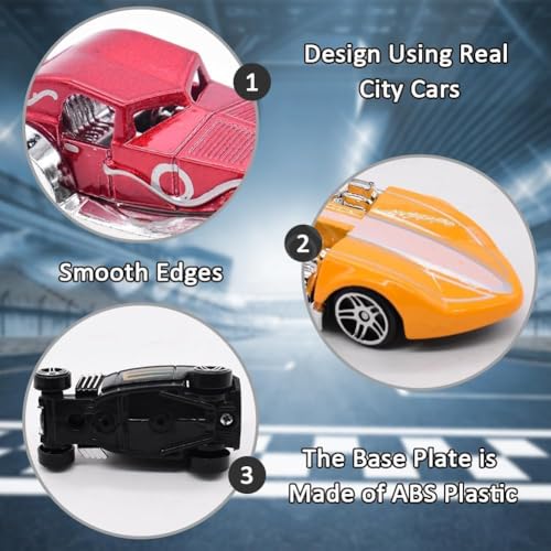 Image of PLUSPOINT Vintage Diecast Metal Cars 6Pcs Alloy Model Vehicles Toy Car Play Set for Boys Die-Cast Toy Vehicle Racing for Kids Birthday Decorations Gift and Model Collectors, Cake Toppers