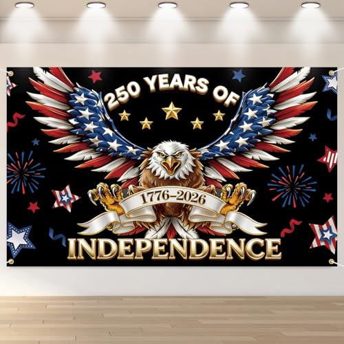 7 x 5 FT 250th Anniversary American Flag Backdrop, Patriotic