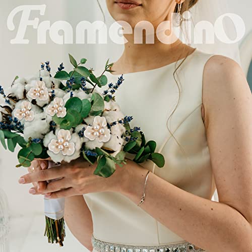 Framendino, 20 Pack Faux Pearl Rhinestone Button Pearl Flower Buttons Embellishments Rhinestone Flatback Beads For Jewelry Making Scrapbooking Clothes Diy Crafts (White) #TOP4