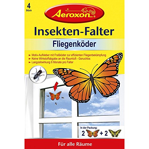 AEROXON Insekten-Falter gegen Fliegen, 4er