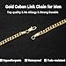 Gold Chain for Men, Mens 5mm Gold Plated Stainless Steel Cuban Link Chain Necklace (5MM-Gold, 18 Inches)