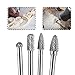 Bestgle 4Pcs 6mm(1/4”) Shank Tungsten Carbide Rotary Cutting Burr Die Grinder Bit for DIY Woodworking, Metal Carving, Polishing, Engraving, Drilling, 150-160mm Length