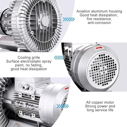 Souffleur à anneau vortex haute pression 750W 380V grand débit d air - 7