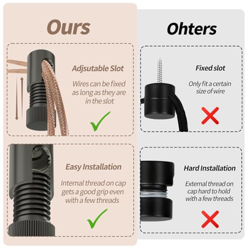 PEESIN 4 Pcs Ceiling Hooks, Adjustable Ceiling Hooks for Hanging Lights, Aluminum Ceiling Hook, Swag Hooks for Ceiling, Black Swag Hook for Pendant Light, String Light and Holiday Light - Image 8