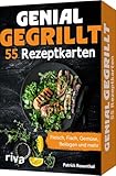 Genial gegrillt – 55 Rezeptkarten: Fleisch, Fisch, Gemüse, Beilagen und mehr | Rezepte zum Grillen für Fleischliebhaber, vegetarisch und vegan, Spieße, Salate, Soßen, Dips, Süßes