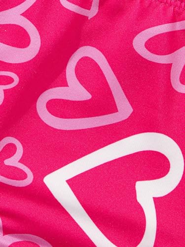 Image of SweatyRocks Girl's 2 Piece Bikini Set Heart Print Spaghetti Strap High Waist Swimsuit Set