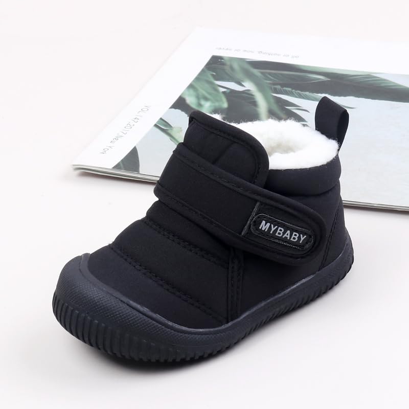 Baby Winter Snow Boots for Toddlers 1-3 Years Anti-Slip Outdoor Booties with Plush Faux Fur Lining, Lightweight & Warm for Boys & Girls3