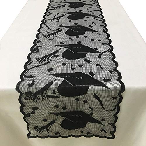Joysail Graduation Table Runner 72 Inch - Lace Grad Cap Table Runner for Graduation Party Decorations 2020