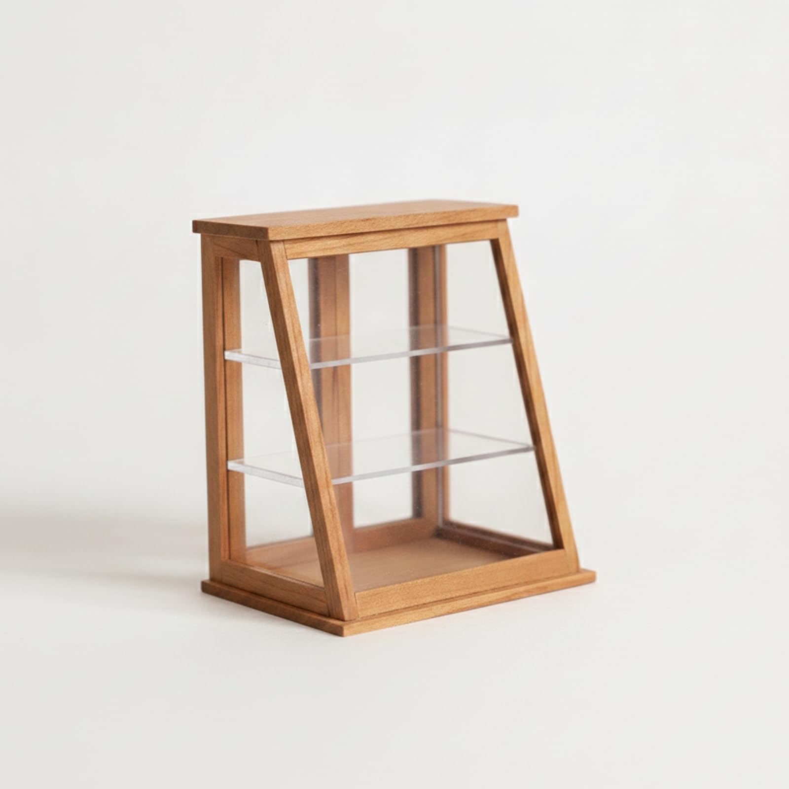 Milageto Vitrine Miniature Traparent Vitrine Trapézoïdale en Bois pr nneurs, Style D