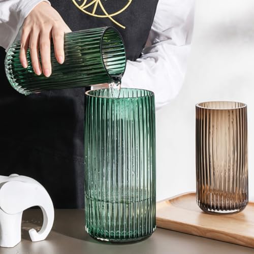 Vase de style simple et raffiné en verre vert Uonlytech de qualité supérieure
