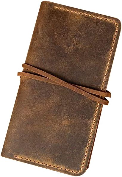 Distressed Vintage Brown Leather Wallet case for iPhone 17 16 15 14 13 12 11 Pro Max - IP005WS