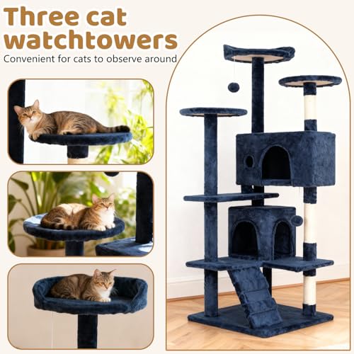 Árbol para Gatos BestOffice 54 Pulgadas Multi-niveles Interior miniatura 5