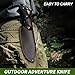 Bushcraft Knife Full Tang, Fixed Blade Hunting Knife with Sheath, 6.5’’ Thicken Carbon Steel, 4.5’’ Ergonomic Wood Handle, Heavy Duty Bush Knife for Camping, Hiking, Survival, Outdoor