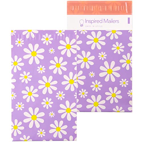 Image of Inspired Mailers - Poly Mailers 6x9-100 Pack - Purple Daisies - Small Shipping Bags - Polymailers 6x9 - Small Package Bags - 6x9 Mailing Bags for Shipping - 6x9 Mailers