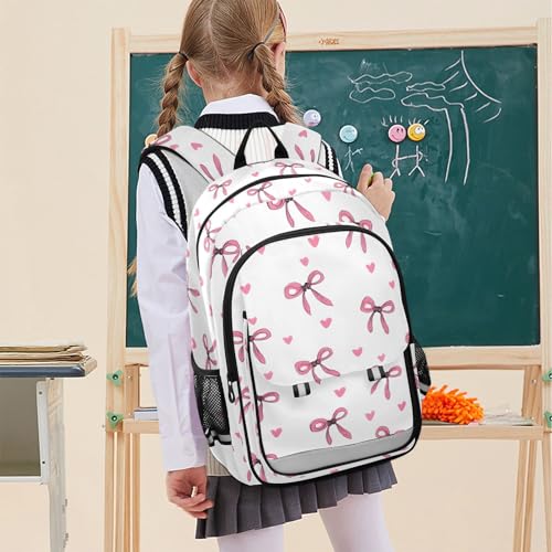 ALAZA Pink Bow Heart Pattern Kids Laptop Backpack 17 inch School Bookbag Back Pack Business Computer Bag Casual Daypack3