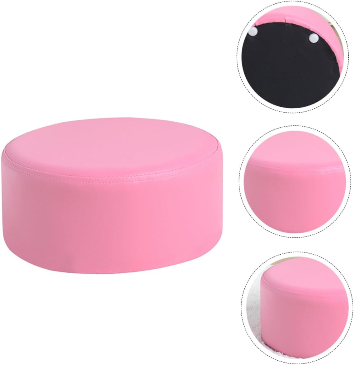 PRETYZOOM Practical Pu Round Stool Lightweight Portable Slip for Boy Girl Great for Bathroom Bedroom and Rvs
