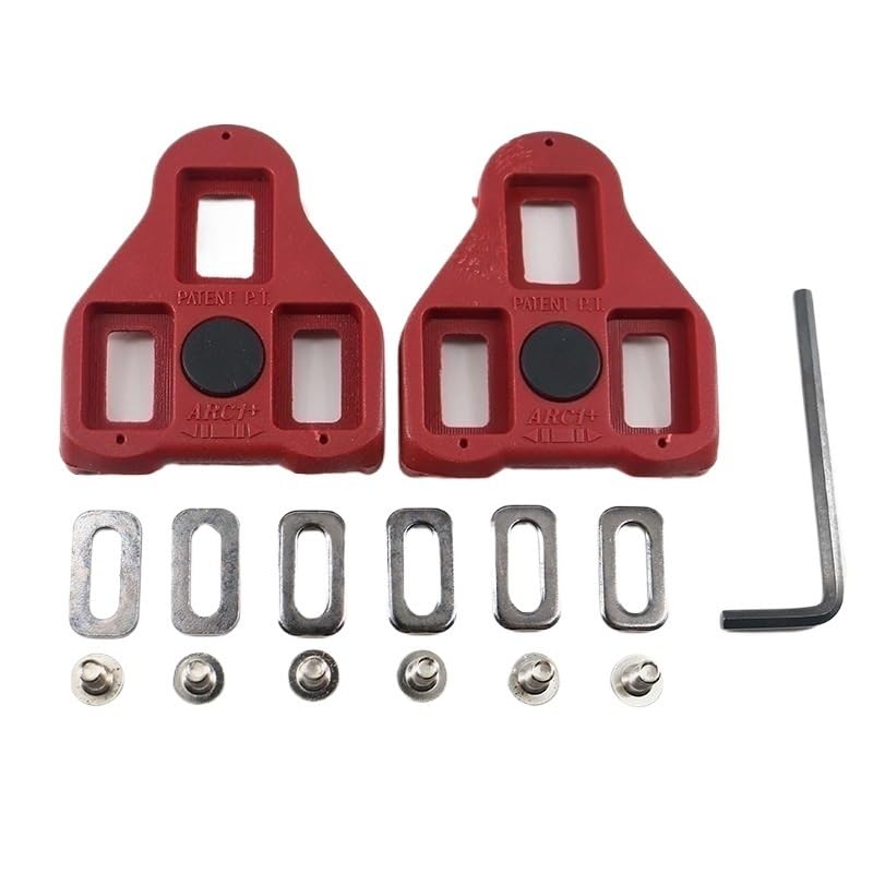 Calas SPD Compatibles Rojas, Kit Calas 2 Agujeros para Zapatillas Ciclismo MTB, Indoor Cycling y Spinning, Recambio